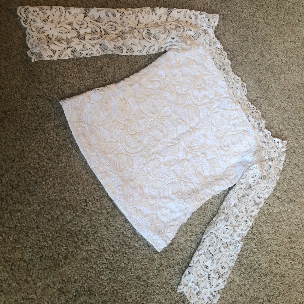 White lace off-shoulder top XS Divided by H&M